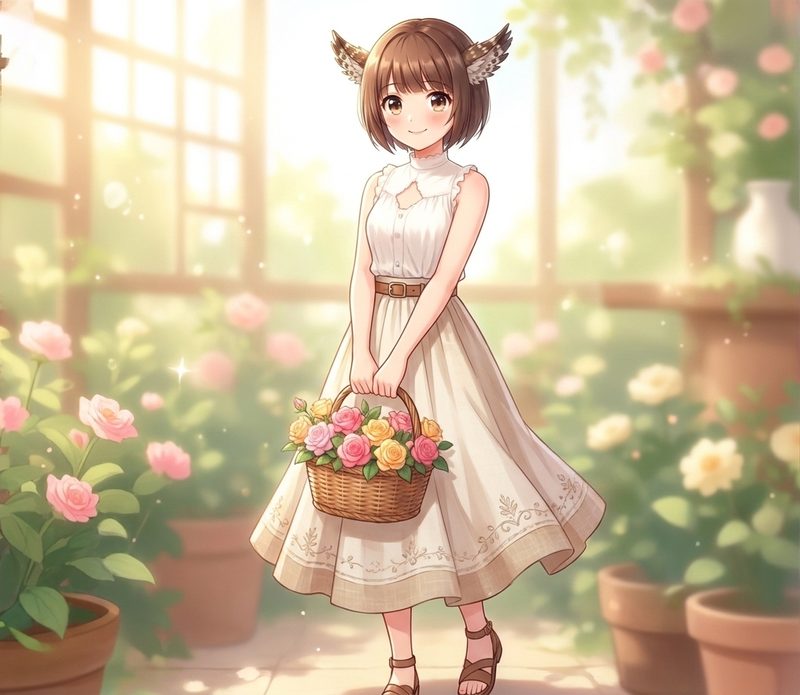 花かごを持つケマちゃん